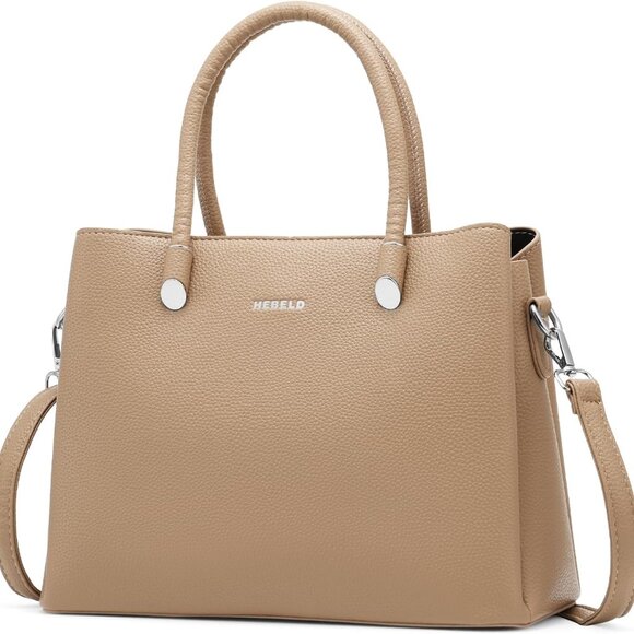 Women's PU Leather Satchel Handbag with Detachable Shoulder Strap for Work - Picture 1 of 7